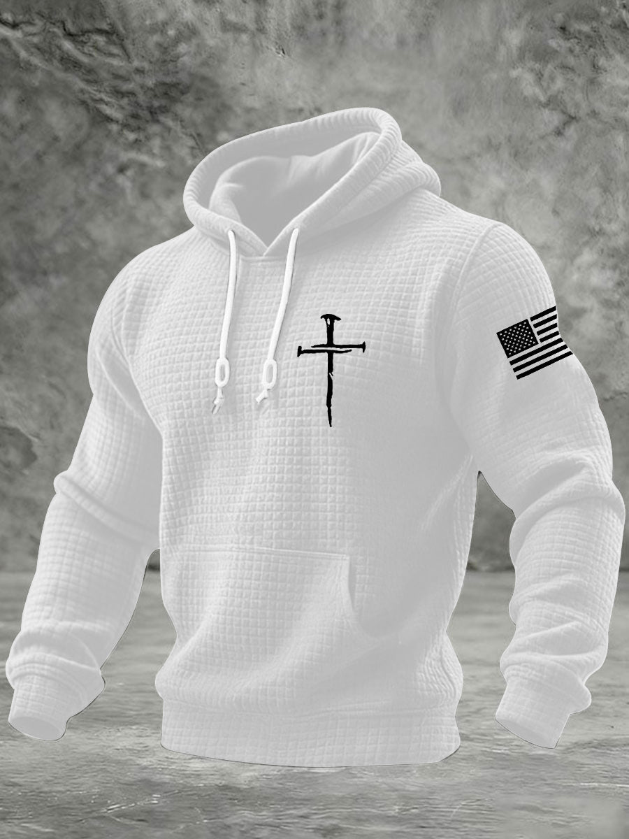 Исус от хората пътят истината животът Кръст шахматен памук Hoodie