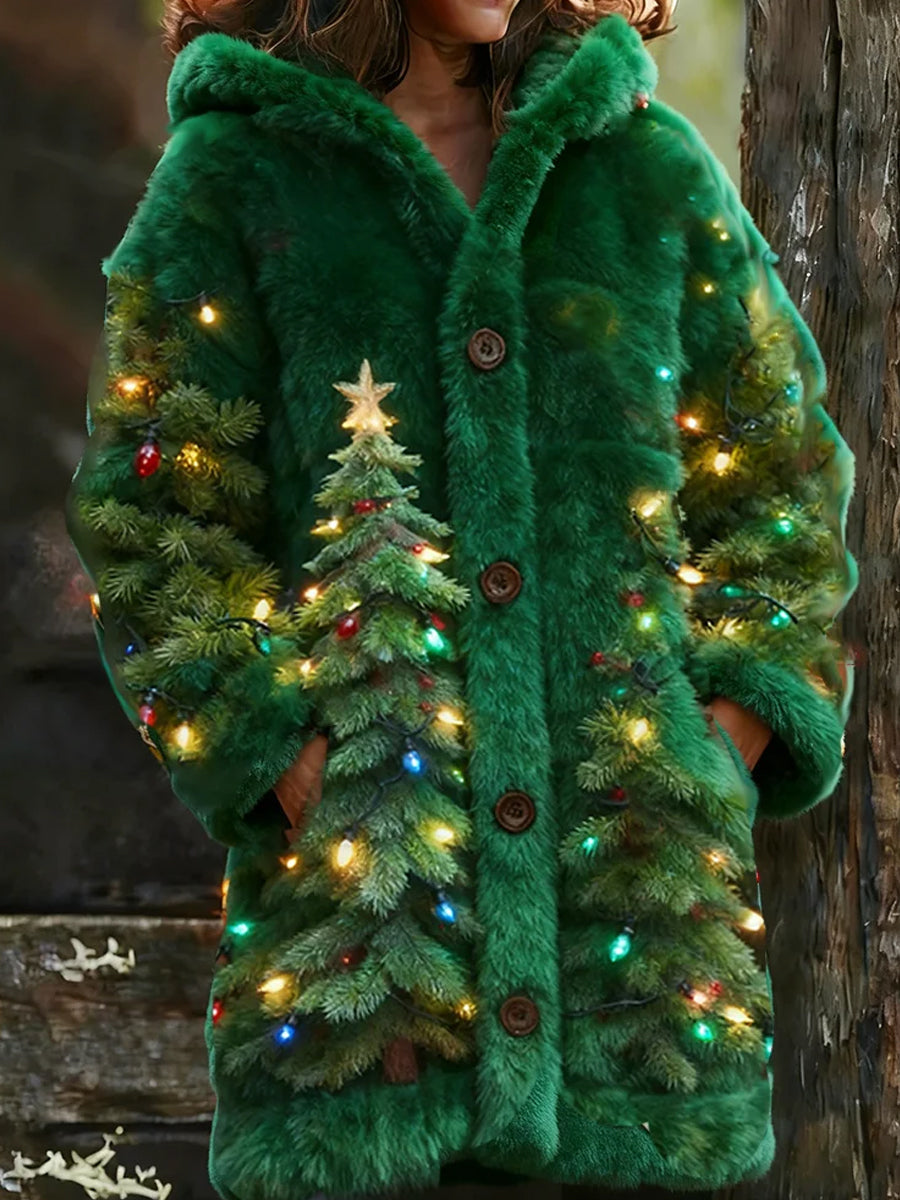 Ретро женски кардиган с животински принт от комфортна фланела