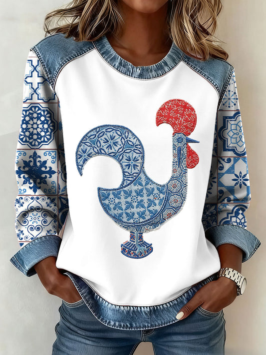 Женски флаг на Португалия Арт Барселос Петел Печатна Риза