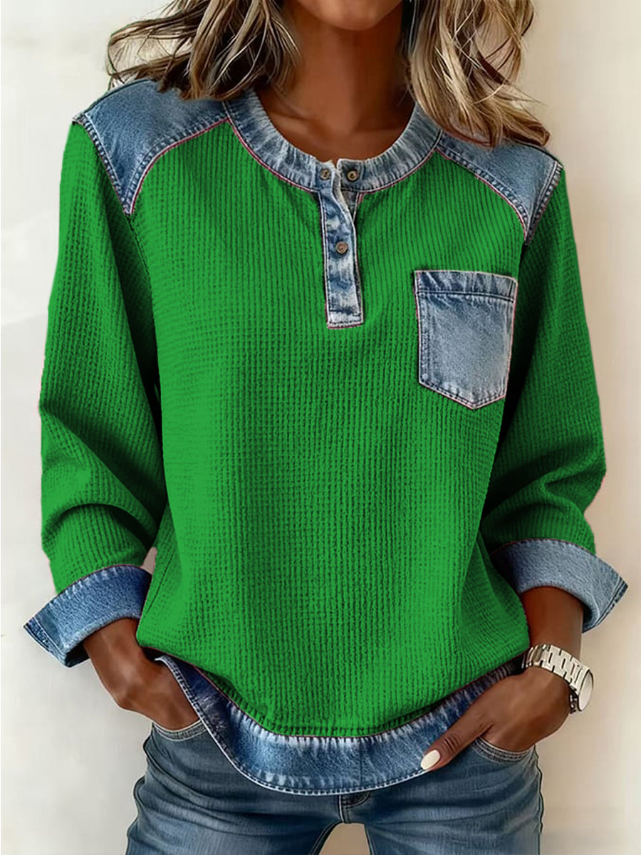 Дамски топ с дизайн на патчворк