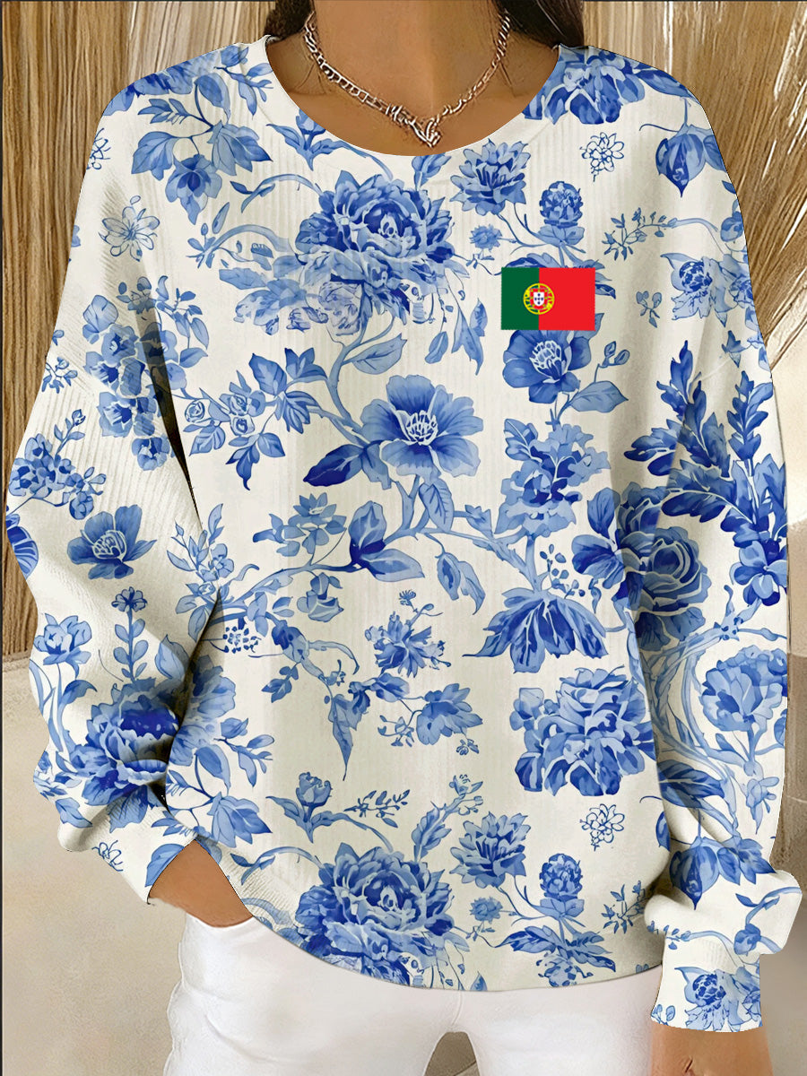 Печат на Арте Португеза Casual дамски суитшърт с дълги ръкави