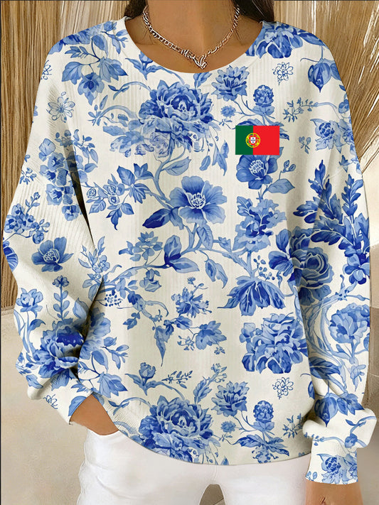 Печат на Арте Португеза Casual дамски суитшърт с дълги ръкави