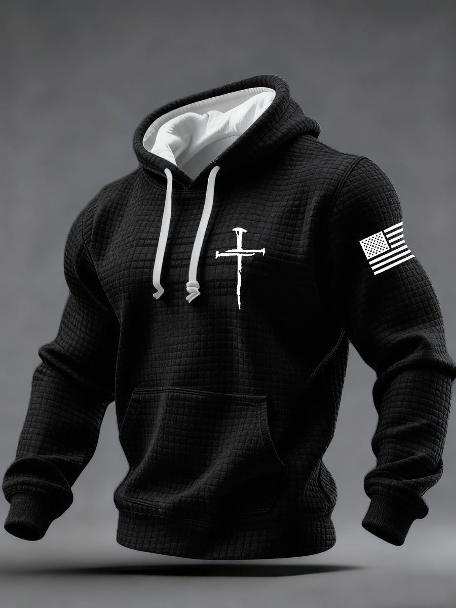 Исус от хората пътят истината животът Кръст шахматен памук Hoodie