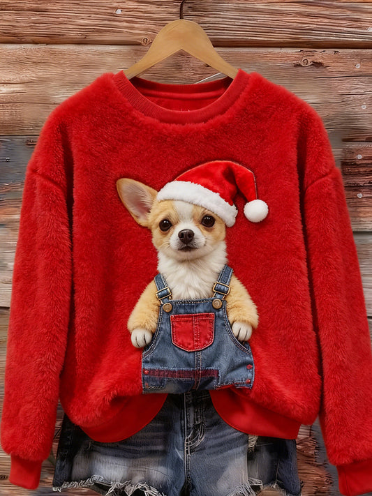 Ретро печат на животни удобен женски фланелен топ