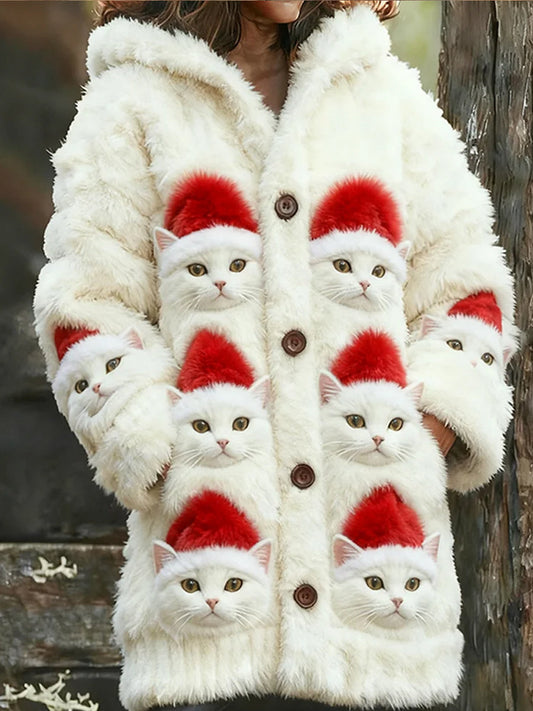 Ретро женски кардиган с животински принт от комфортен фланел