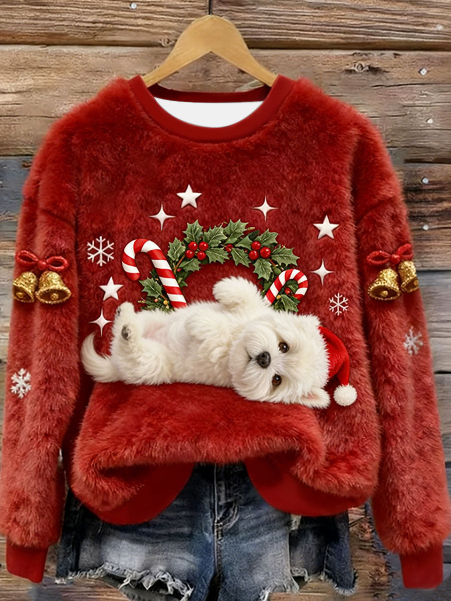 West Highland бяло Териер Westie Коледна фланела Hoodie за жени