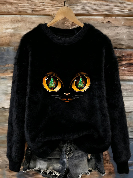 Ретро печат на животни удобен женски фланелен топ