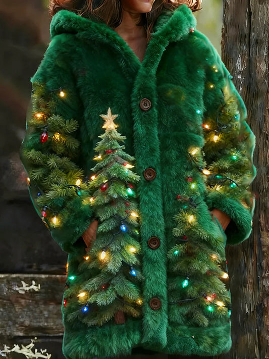 Ретро женски кардиган с животински принт от комфортна фланела