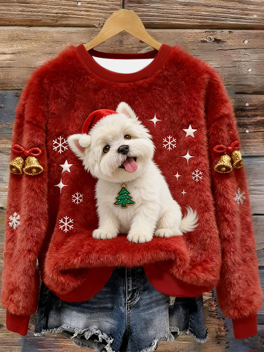 Уест Хайленд бяло териер Уестие Коледен фланелен худи за жени