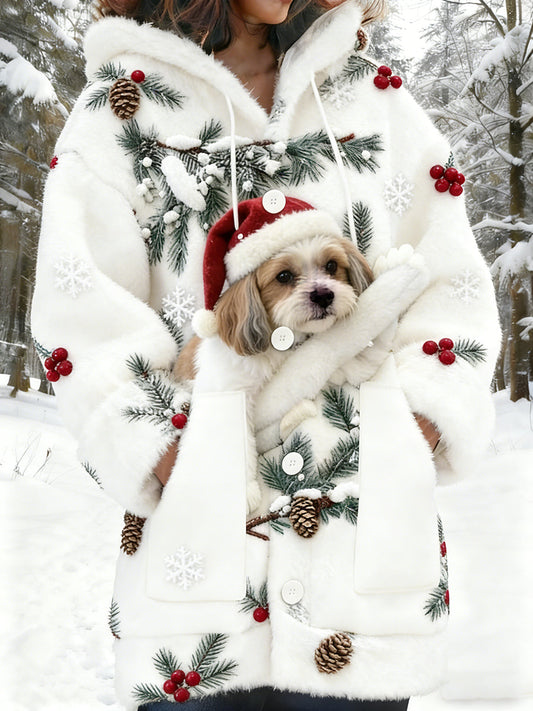 Ретро женски кардиган с животински принт от комфортен фланел