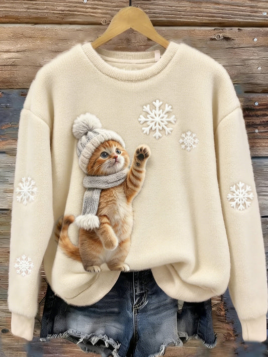 Ретро животински принт удобен дамски фланелен топ