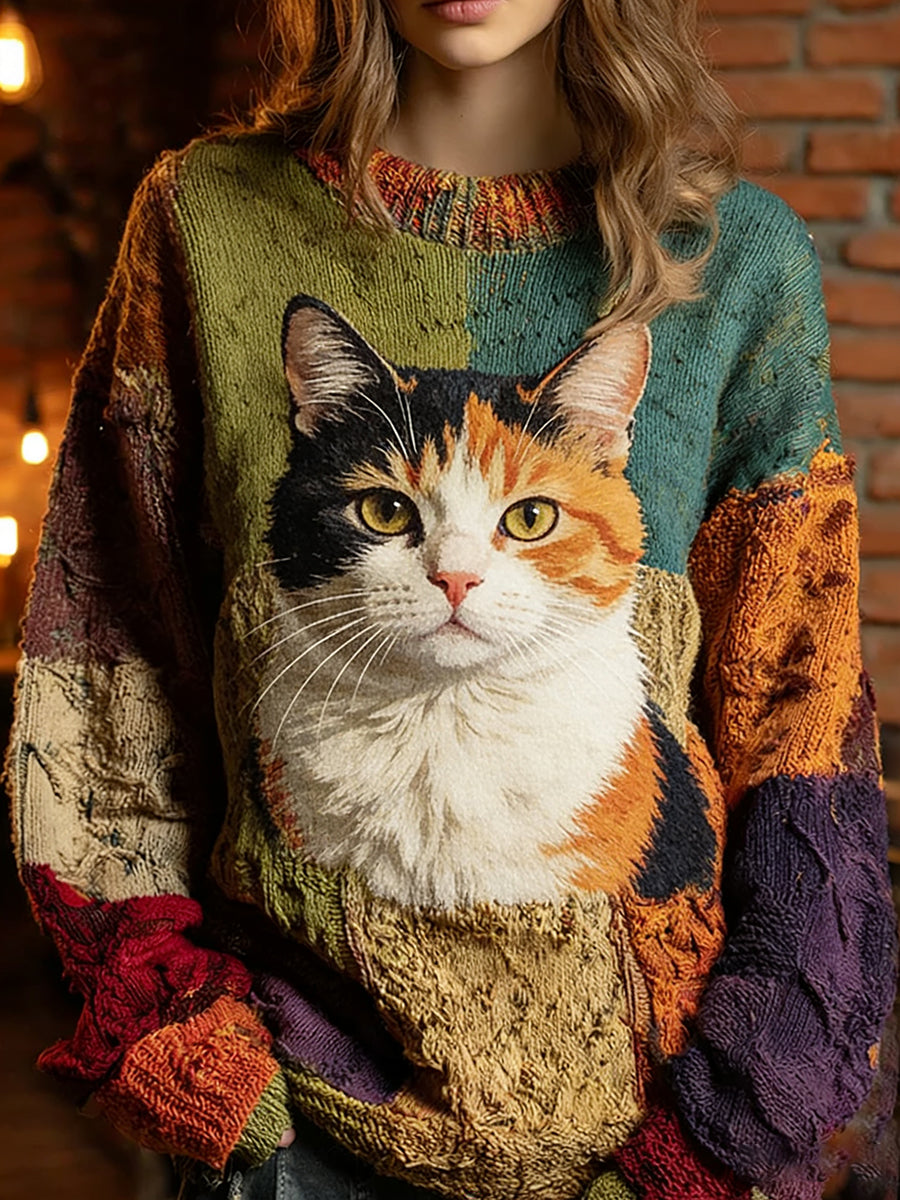 Женски ретро арт животински casual комфортен топ от мрежа